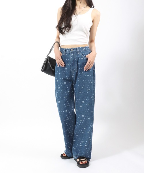 ヘムレース ドット柄 パンツ リラックスパンツ 春夏 韓国 hr9509 RE4112EW00064_1_l.jpg