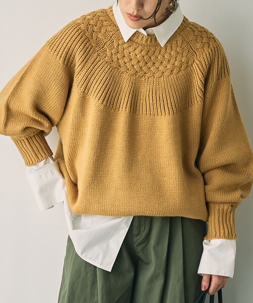 coen(コーエン)の「【ゆる×あったか/7色展開】キュウシンタンショクニット(ニット/セーター・レディース・オレンジ/マスタード/ライトグレー/オフホワイト/グレー/ターコイズブルー/ブラック・M/L)」の6枚目の写真