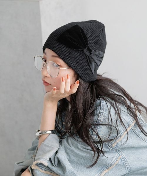 LOWRYS FARM（ローリーズファーム）の「モチーフニットワッチ　 138935（ニットキャップ/ビーニー・レディース・グレー/チャコールグレー/ブラック・FREE）」の21枚目の写真