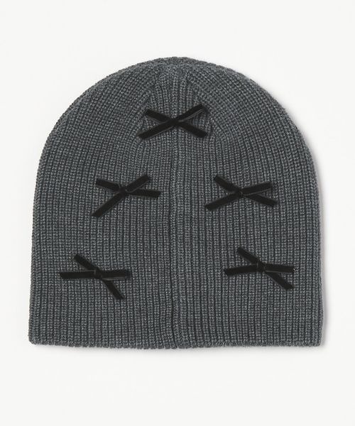LOWRYS FARM（ローリーズファーム）の「モチーフニットワッチ　 138935（ニットキャップ/ビーニー・レディース・グレー/チャコールグレー/ブラック・FREE）」の7枚目の写真