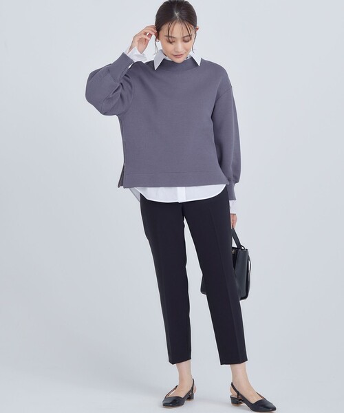組曲(クミキョク)の「ベーシックダブルクロス テーパードパンツ(その他パンツ・レディース・ブラック系/グレー系/アイボリー系・S1/S2)」の13枚目の写真