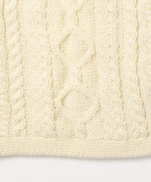 Guernsey（ガンジー）の「GUERNSEY WOOLLENS / ガンジーポロアランセーター（ニット/セーター・メンズ・オフホワイト/ネイビー・MEDIUM/SMALL）」の7枚目の写真