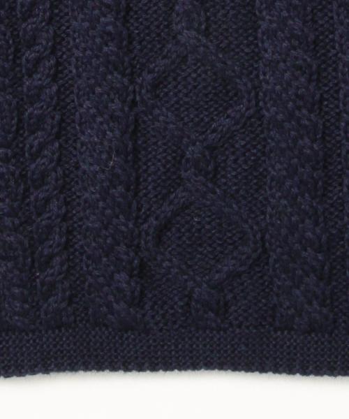 Guernsey（ガンジー）の「GUERNSEY WOOLLENS / ガンジーポロアランセーター（ニット/セーター・メンズ・オフホワイト/ネイビー・MEDIUM/SMALL）」の11枚目の写真