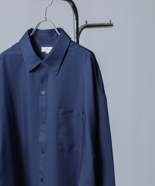 NILWAY(ニルウェイ)の「サイドコード シャーリング 長袖 シャツ / サイドスリット シャーリング デザイン レギュラーカラーシャツ 長袖(シャツ/ブラウス・メンズ・ブラック/ライトグレー/ホワイト/チャコール/ネイビー/ホワイト系/ブラック系2/ブラック系/ブラック系1・LARGE/MEDIUM)」の14枚目の写真