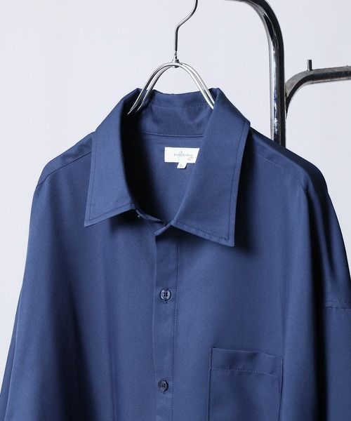 NILWAY(ニルウェイ)の「サイドコード シャーリング 長袖 シャツ / サイドスリット シャーリング デザイン レギュラーカラーシャツ 長袖(シャツ/ブラウス・メンズ・ブラック/ライトグレー/ホワイト/チャコール/ネイビー/ホワイト系/ブラック系2/ブラック系/ブラック系1・LARGE/MEDIUM)」の16枚目の写真