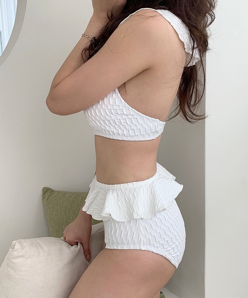 ワンショルダーフリルスイムスイムウエア ワンショルダーフリルスイムウェアsdpalyy006 アイボリー