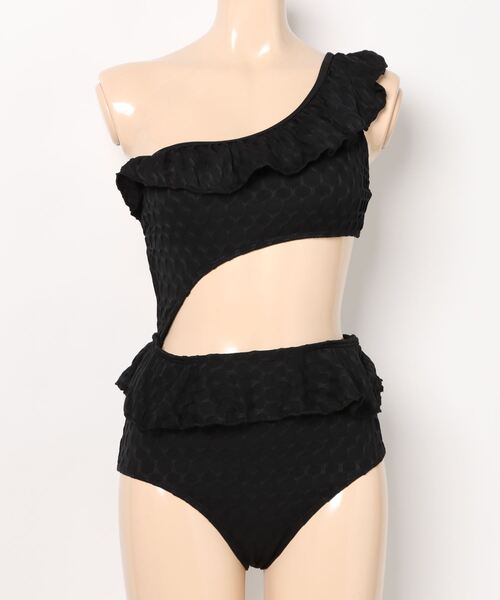 ワンショルダーフリルスイムスイムウエア アニュアンス anuans ワンショルダーフリルスイムスイムウエア