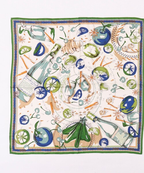 manipuri（マニプリ）の「【manipuri/マニプリ】シルクプリントスカーフ65（ストール/ショール・レディース・グレー系その他/オレンジ系その他/ブラウン系その他3/ブルー系その他4・FREE）」の3枚目の写真