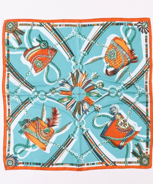 manipuri（マニプリ）の「【manipuri/マニプリ】シルクプリントスカーフ65（ストール/ショール・レディース・グレー系その他/オレンジ系その他/ブラウン系その他3/ブルー系その他4・FREE）」の4枚目の写真