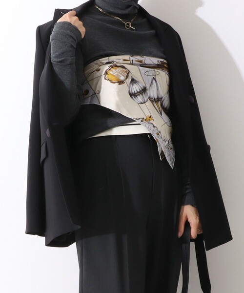 manipuri（マニプリ）の「【manipuri/マニプリ】シルクプリントスカーフ65（ストール/ショール・レディース・グレー系その他/オレンジ系その他/ブラウン系その他3/ブルー系その他4・FREE）」の7枚目の写真