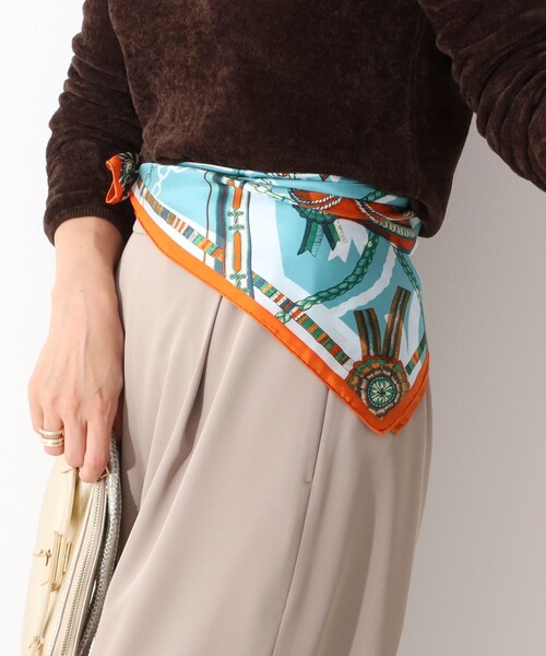 manipuri（マニプリ）の「【manipuri/マニプリ】シルクプリントスカーフ65（ストール/ショール・レディース・グレー系その他/オレンジ系その他/ブラウン系その他3/ブルー系その他4・FREE）」の20枚目の写真