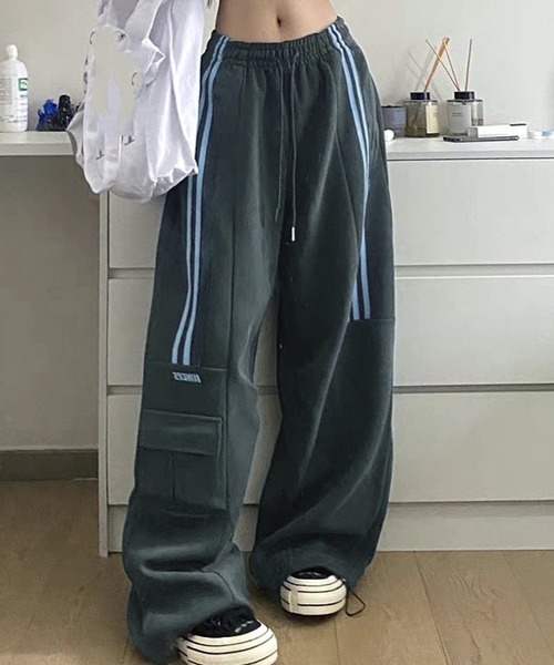 HALEY PESCA(ヘーリーペスカ)の「HALEY PESCA/バイカラーラインスウェットパンツ(スウェットパンツ・レディース・アイボリー/グレー・SMALL/MEDIUM/LARGE)」の2枚目の写真