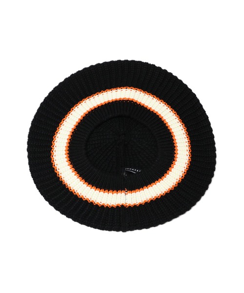 14+(イチヨンプラス)の「Skaters Knit Beret(ハンチング/ベレー帽・レディース・ベージュ/ブラック系2/ホワイト/ブラック/ホワイト系2・FREE)」の4枚目の写真