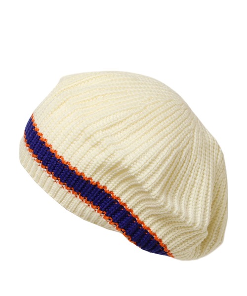 14+(イチヨンプラス)の「Skaters Knit Beret(ハンチング/ベレー帽・レディース・ベージュ/ブラック系2/ホワイト/ブラック/ホワイト系2・FREE)」の8枚目の写真