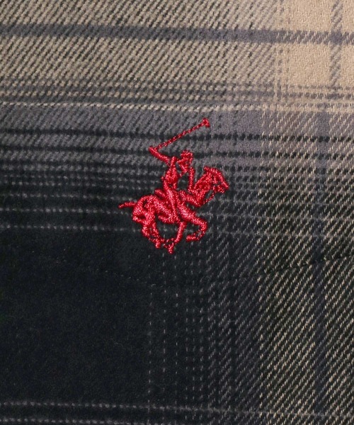 BEVERLY HILLS POLO CLUB(ビバリーヒルズポロクラブ)の「BEVERLY HILLS POLO CLUB/ビバリーヒルズポロクラブ オーバーサイズ ロゴ ワンポイント刺繍 ネルチェックシャツ/オンブレチェックシャツ/レディース メンズ(シャツ/ブラウス・メンズ・グリーン/ブルー/ブラック/ベージュ・L/M)」の12枚目の写真