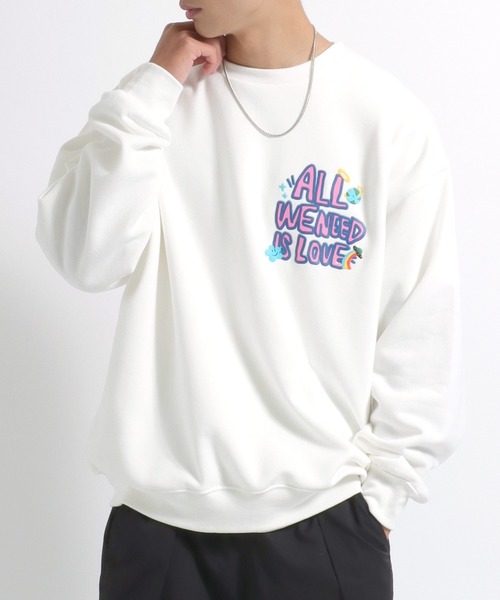 セール】アートイラストグラフィック バックプリント裏起毛スウェット