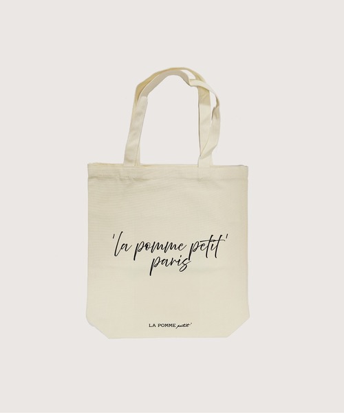 LA POMME petit(ラポミ・プチ)の「2 way LA POMME petit PARIS Slogan TOTE BAG(ショルダーバッグ・レディース・オフホワイト・FREE)」の1枚目の写真
