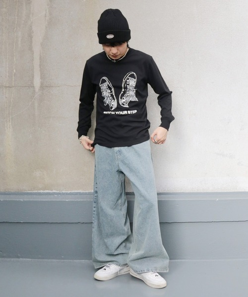 UNIT CHEST（ユニットチェスト）の「【UNIT CHEST】unique unisex long sleeve T-shirt/ユニークユニセックス ロンT OIF designer eggs コラボ Sneakers by ArchiDanTe.（Tシャツ/カットソー・レディース・ホワイト/ブラック/杢グレー・S/L/M）」の15枚目の写真