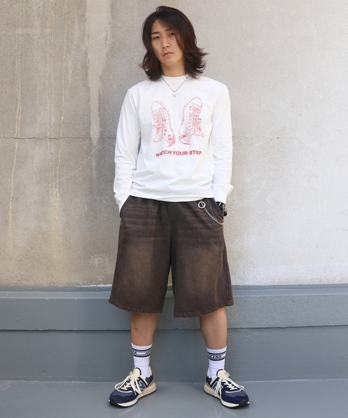 UNIT CHEST（ユニットチェスト）の「【UNIT CHEST】unique unisex long sleeve T-shirt/ユニークユニセックス ロンT OIF designer eggs コラボ Sneakers by ArchiDanTe.（Tシャツ/カットソー・レディース・ホワイト/ブラック/杢グレー・S/L/M）」の4枚目の写真