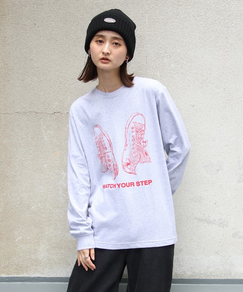 UNIT CHEST（ユニットチェスト）の「【UNIT CHEST】unique unisex long sleeve T-shirt/ユニークユニセックス ロンT OIF designer eggs コラボ Sneakers by ArchiDanTe.（Tシャツ/カットソー・レディース・ホワイト/ブラック/杢グレー・S/L/M）」の22枚目の写真