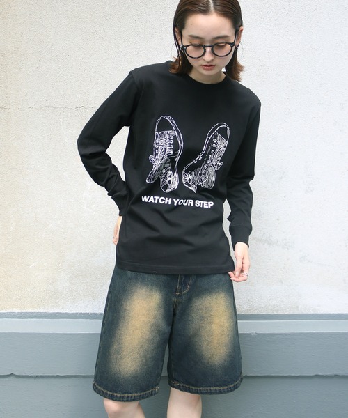 UNIT CHEST（ユニットチェスト）の「【UNIT CHEST】unique unisex long sleeve T-shirt/ユニークユニセックス ロンT OIF designer eggs コラボ Sneakers by ArchiDanTe.（Tシャツ/カットソー・レディース・ホワイト/ブラック/杢グレー・S/L/M）」の17枚目の写真