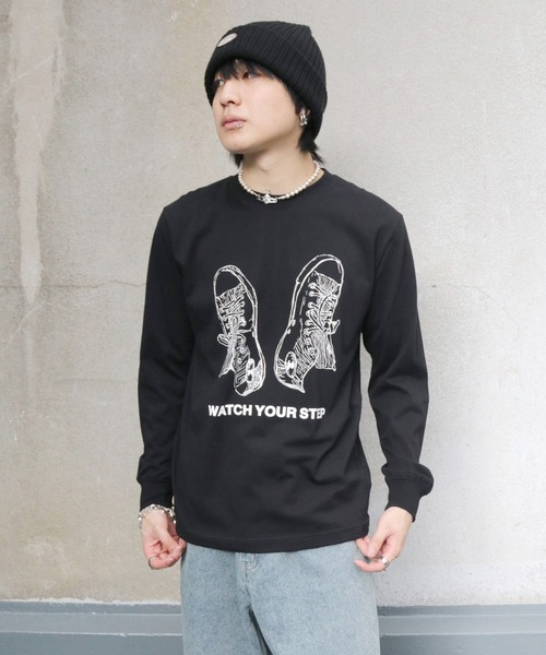 UNIT CHEST（ユニットチェスト）の「【UNIT CHEST】unique unisex long sleeve T-shirt/ユニークユニセックス ロンT OIF designer eggs コラボ Sneakers by ArchiDanTe.（Tシャツ/カットソー・レディース・ホワイト/ブラック/杢グレー・S/L/M）」の13枚目の写真