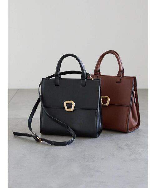 Te chichi（テチチ）の「ポイントメタルスクエアハンドバッグ（ハンドバッグ・レディース・ブラウン/ブラック・F）」の3枚目の写真