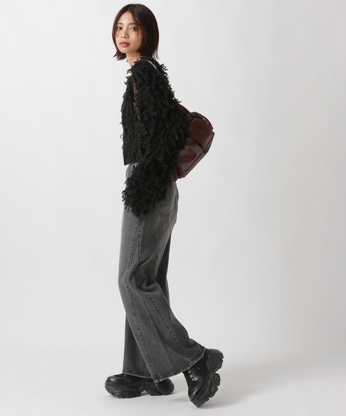 PAGEBOY(ページボーイ)の「フェザーループショートカーディガン(カーディガン/ボレロ・レディース・ブラウン/ブラック/オフホワイト/ブルー・FREE)」の7枚目の写真