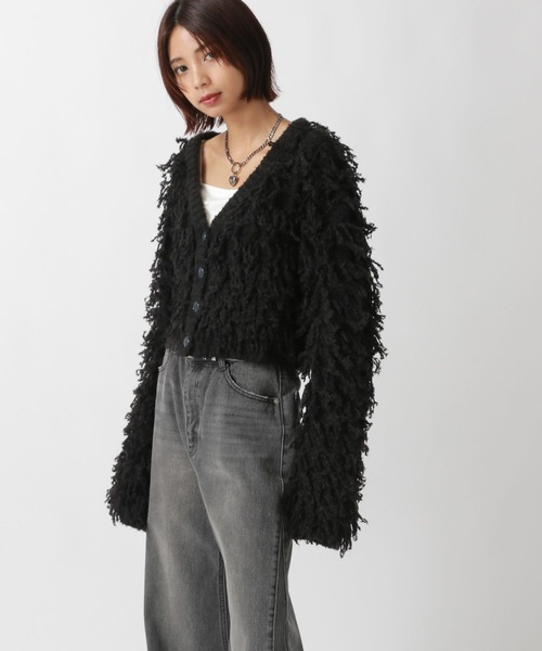 PAGEBOY(ページボーイ)の「フェザーループショートカーディガン(カーディガン/ボレロ・レディース・ブラウン/ブラック/オフホワイト/ブルー・FREE)」の10枚目の写真