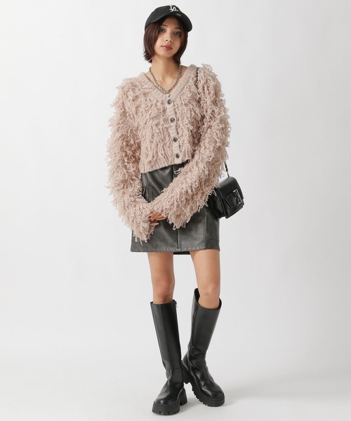 PAGEBOY(ページボーイ)の「フェザーループショートカーディガン(カーディガン/ボレロ・レディース・ブラウン/ブラック/オフホワイト/ブルー・FREE)」の12枚目の写真