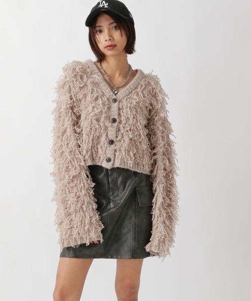 PAGEBOY(ページボーイ)の「フェザーループショートカーディガン(カーディガン/ボレロ・レディース・ブラウン/ブラック/オフホワイト/ブルー・FREE)」の15枚目の写真