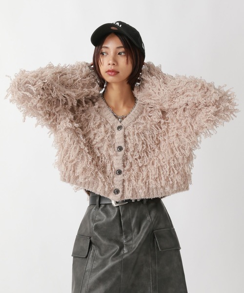 PAGEBOY(ページボーイ)の「フェザーループショートカーディガン(カーディガン/ボレロ・レディース・ブラウン/ブラック/オフホワイト/ブルー・FREE)」の16枚目の写真