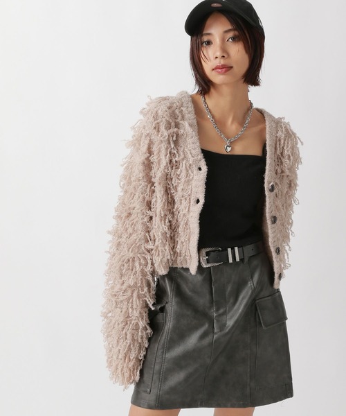 PAGEBOY(ページボーイ)の「フェザーループショートカーディガン(カーディガン/ボレロ・レディース・ブラウン/ブラック/オフホワイト/ブルー・FREE)」の19枚目の写真