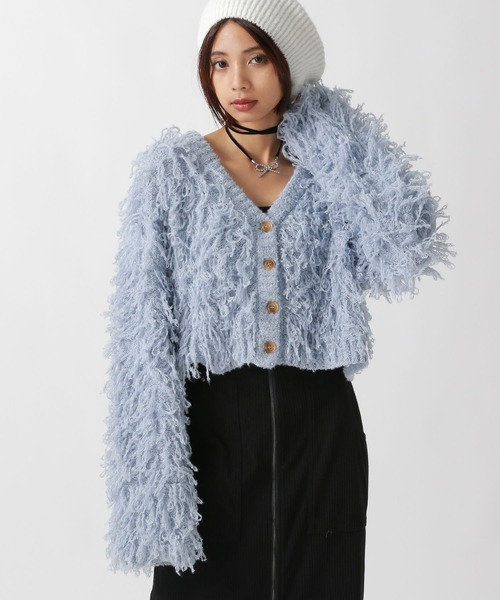 PAGEBOY(ページボーイ)の「フェザーループショートカーディガン(カーディガン/ボレロ・レディース・ブラウン/ブラック/オフホワイト/ブルー・FREE)」の22枚目の写真