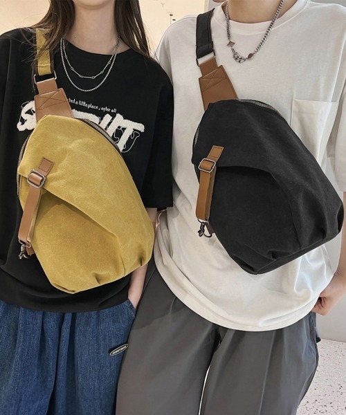 Miniministore(ミニミニストア)の「ボディバッグ 男女兼用 大容量斜めがけ鞄(ボディバッグ/ウエストポーチ・レディース・イエロー/ブラウン/ブラック/アイボリー・FREE)」の5枚目の写真