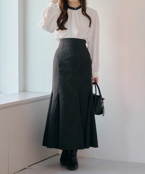 Another Branch olive des olive(アナザーブランチオリーブデオリーブ)の「【WEB限定】【オフィスにも】ドレープスカーフ衿配色ブラウス(シャツ/ブラウス・レディース・オフホワイト/ネイビー/ドット/ピンク・FREE)」の10枚目の写真