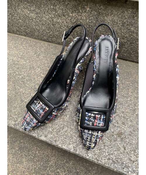 RESEXXY(リゼクシー)の「バックルツイードパンプス(パンプス・レディース・その他1/ブラック・LARGE/MEDIUM/SMALL)」の1枚目の写真