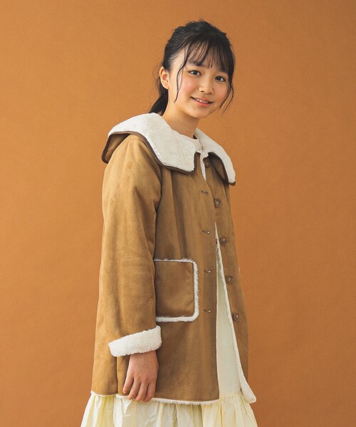 B:MING by BEAMS（ビーミングバイビームス）の「フェイクムートン コート（110~150cm）（ムートンコート・キッズ・ブラウン系その他3/ネイビー・140/150/110/120/130）」の16枚目の写真