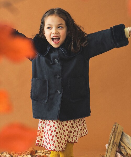 B:MING by BEAMS（ビーミングバイビームス）の「フェイクムートン コート（110~150cm）（ムートンコート・キッズ・ブラウン系その他3/ネイビー・140/150/110/120/130）」の18枚目の写真