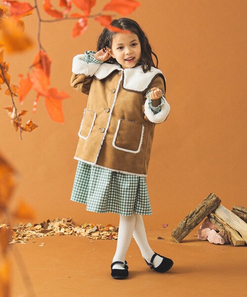 B:MING by BEAMS（ビーミングバイビームス）の「フェイクムートン コート（110~150cm）（ムートンコート・キッズ・ブラウン系その他3/ネイビー・140/150/110/120/130）」の19枚目の写真