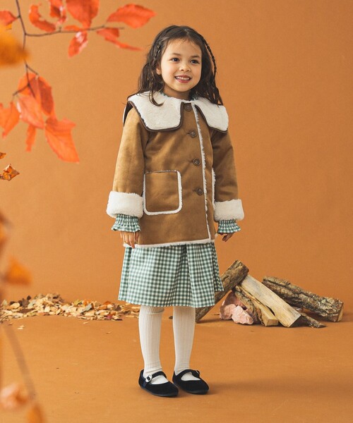 B:MING by BEAMS（ビーミングバイビームス）の「フェイクムートン コート（110~150cm）（ムートンコート・キッズ・ブラウン系その他3/ネイビー・140/150/110/120/130）」の22枚目の写真