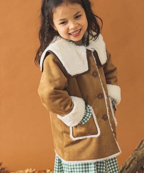 B:MING by BEAMS（ビーミングバイビームス）の「フェイクムートン コート（110~150cm）（ムートンコート・キッズ・ブラウン系その他3/ネイビー・140/150/110/120/130）」の13枚目の写真