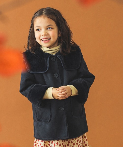 B:MING by BEAMS（ビーミングバイビームス）の「フェイクムートン コート（110~150cm）（ムートンコート・キッズ・ブラウン系その他3/ネイビー・140/150/110/120/130）」の7枚目の写真