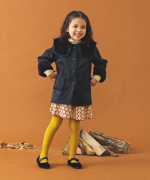 B:MING by BEAMS（ビーミングバイビームス）の「フェイクムートン コート（110~150cm）（ムートンコート・キッズ・ブラウン系その他3/ネイビー・140/150/110/120/130）」の8枚目の写真