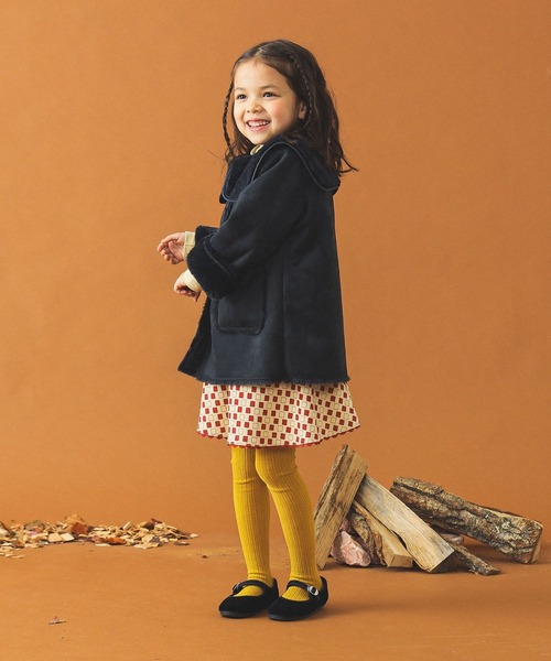 B:MING by BEAMS（ビーミングバイビームス）の「フェイクムートン コート（110~150cm）（ムートンコート・キッズ・ブラウン系その他3/ネイビー・140/150/110/120/130）」の9枚目の写真