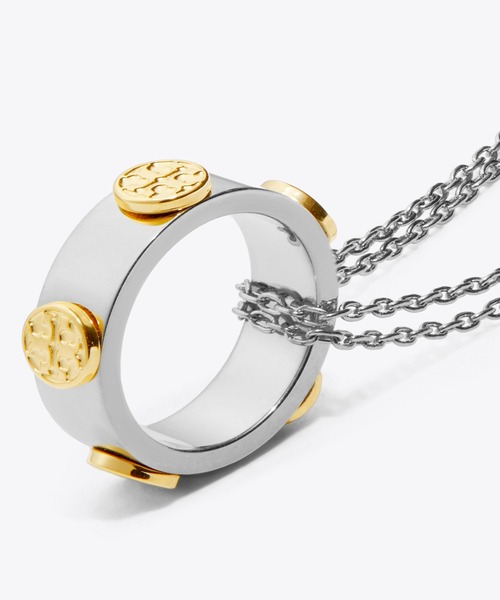 Tory Burch☆ミラー スタッド サークル ネックレス♪【送料込】 ミラー スタッズ サークルペンダント(ネックレス)|TORY BURCH