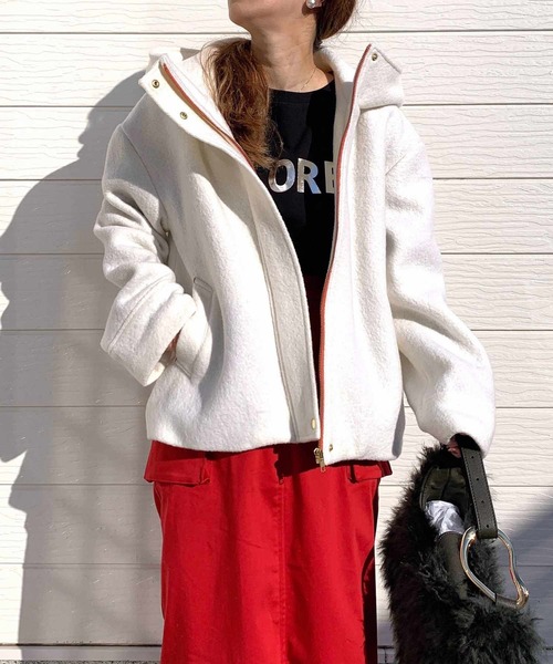 Q（キュー）の「フーディーショートコート（その他アウター）」 - WEAR