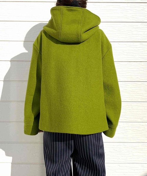 定価36000円◆新品タグ付き◆ヤマダヤ◆ ボアフーディショートコート　カーキ Q（キュー）の「フーディーショートコート（その他アウター