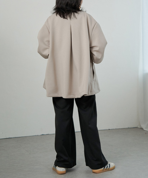 VENCEEXCHANGE（ヴァンスエクスチェンジ）の「ダンボールポンチフレアジャケット（ノーカラージャケット・レディース・ベージュ/グリーン系その他/ブラウン/ブラック/チャコールグレー・FREE）」の11枚目の写真