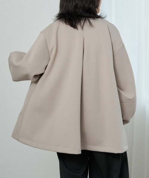 VENCEEXCHANGE（ヴァンスエクスチェンジ）の「ダンボールポンチフレアジャケット（ノーカラージャケット・レディース・ベージュ/グリーン系その他/ブラウン/ブラック/チャコールグレー・FREE）」の7枚目の写真